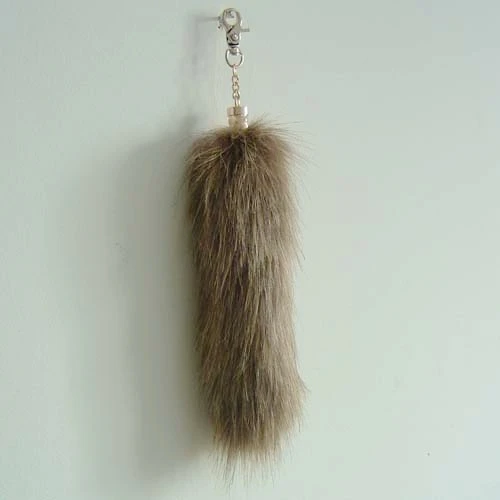 

Free shipping faux fox fur tail for bag charm keychain
