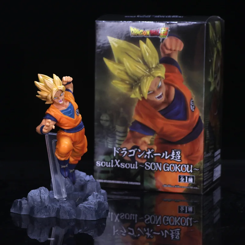 Dragon Ball Z Trunks розовый Темный Гоку Супер Saiyan Боевая версия. 3 вида стилей фигурка DBZ Goku фигурка коллекция 12 см - Цвет: Gold Goku Real Boxed