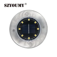 SZYOUMY светодиодный светильник на солнечной батарее для сада подземный 8 Светодиодный светильник на открытом воздухе Солнечный наземный светильник Открытый Путь Сад свет на палубе 100 шт/лот