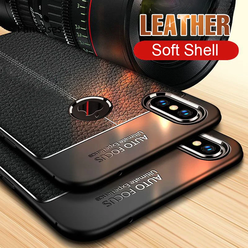 

Soft Silicone Ultra Thin Case For IPhone X XR XS MAX Phone Case Full Cover For IPhone xs max xr x Luxury TPU Leather Back Case