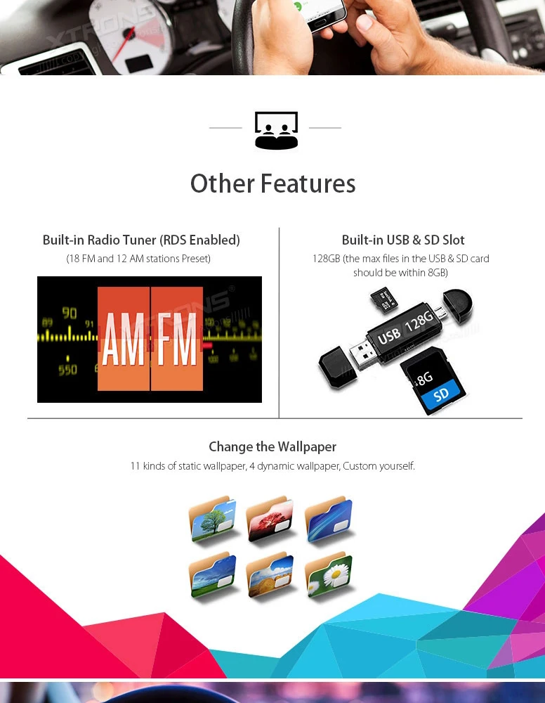 Sale 8" Android 7.1 OS Car Multimedia Navigation GPS Radio for Lada Vesta 2015-2018 with 2GB RAM 16GB ROM & Multi-Window View Support 13