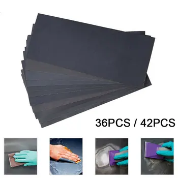 

New Sheets Totally Sandpaper Abrasive Dry Wet Waterproof Sandpaper Sheets Assorted Grit of 400/ 600/ 800/ 1000/ 1200/ 1500/ 3000