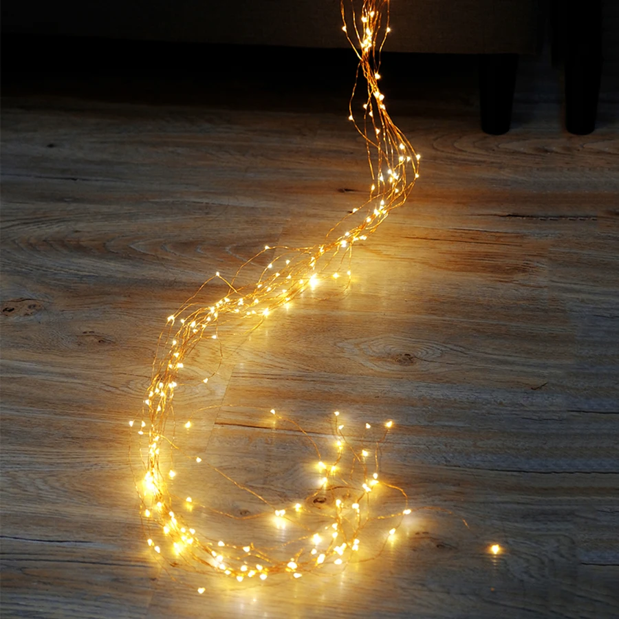 Thrisdar 10X2M 200LED Tree Vine Branch Light Copper Wire Fairy LED String Light Curtain Wedding Xmas Holiday Fairy Star Light