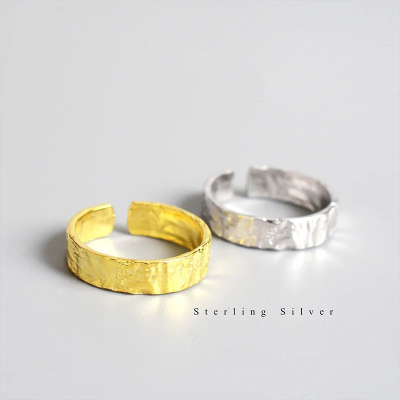 Silvology 925 пробы бумага из серебряной фольги кольца вогнутые выпуклые дизайн Элегантные кольца оригинальной формы для женщин модные ювелирные изделия