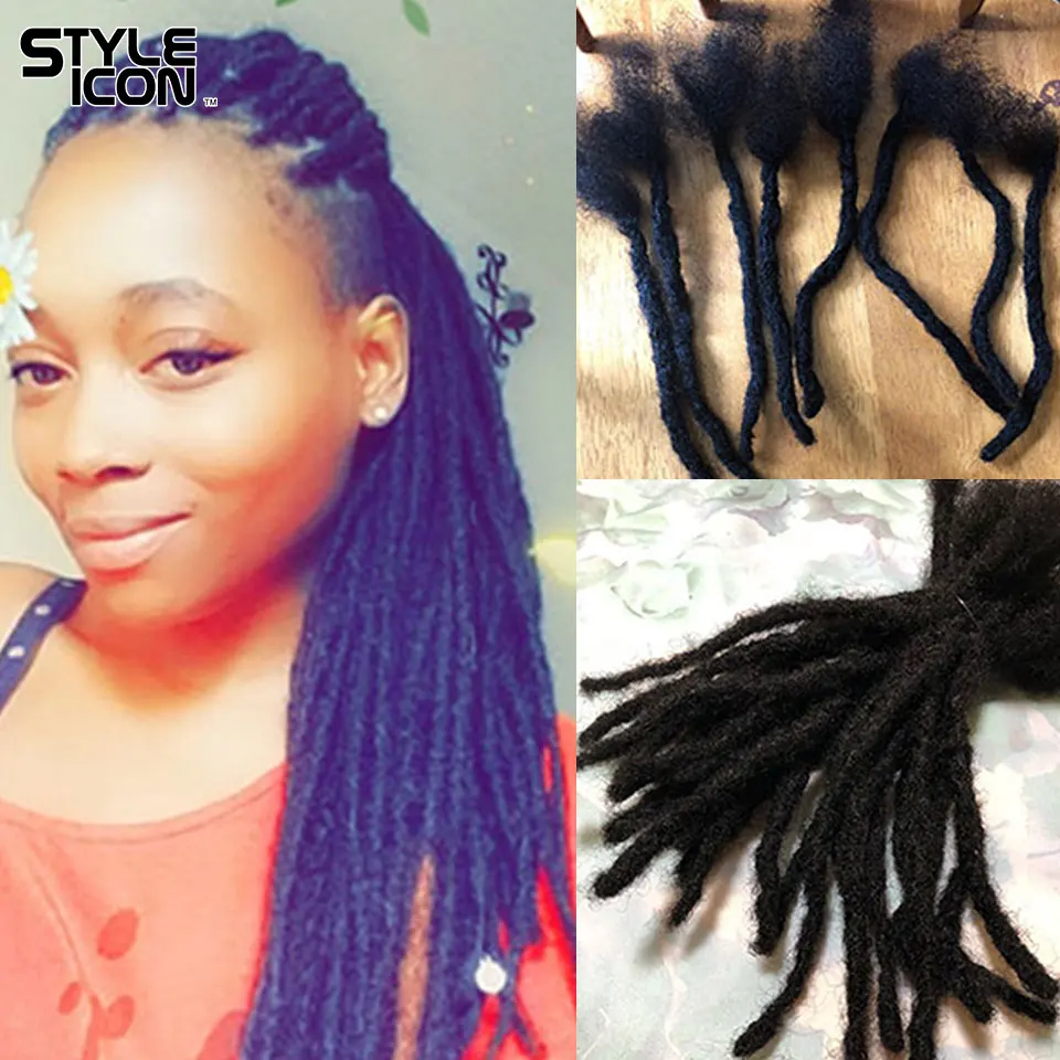 Styleicon Afro Kinky Curly Dreadlocks Crochet Braids Human Hair Jumbo Dread Hairstyle Hand Made Dreadlocks Braiding Hair
