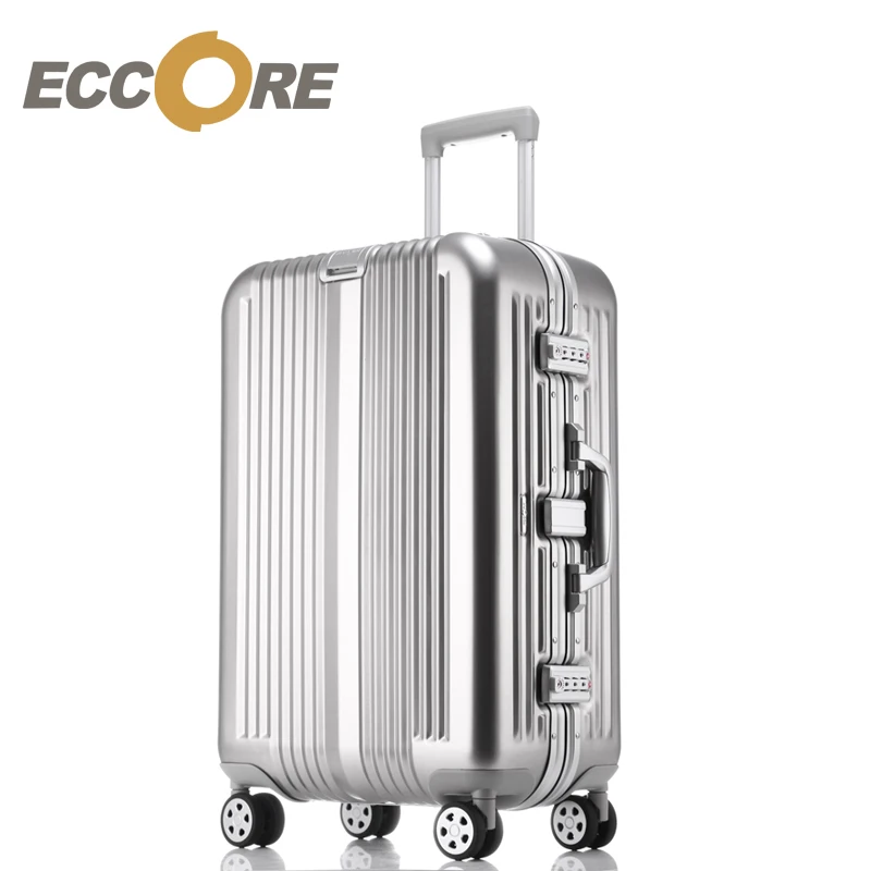 

17 20 24 28 Inch Metalic Aluminium Magnesium Alloy Luggage Luxury Spinner Travel Bags Four Direction Wheels Draw-BarBox Suitcase