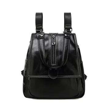 

High Quality Women Designed Backpacks 2018 New Fashion Softback Bag For Girls Genuine Leather Solid Casual Female Backpack C789