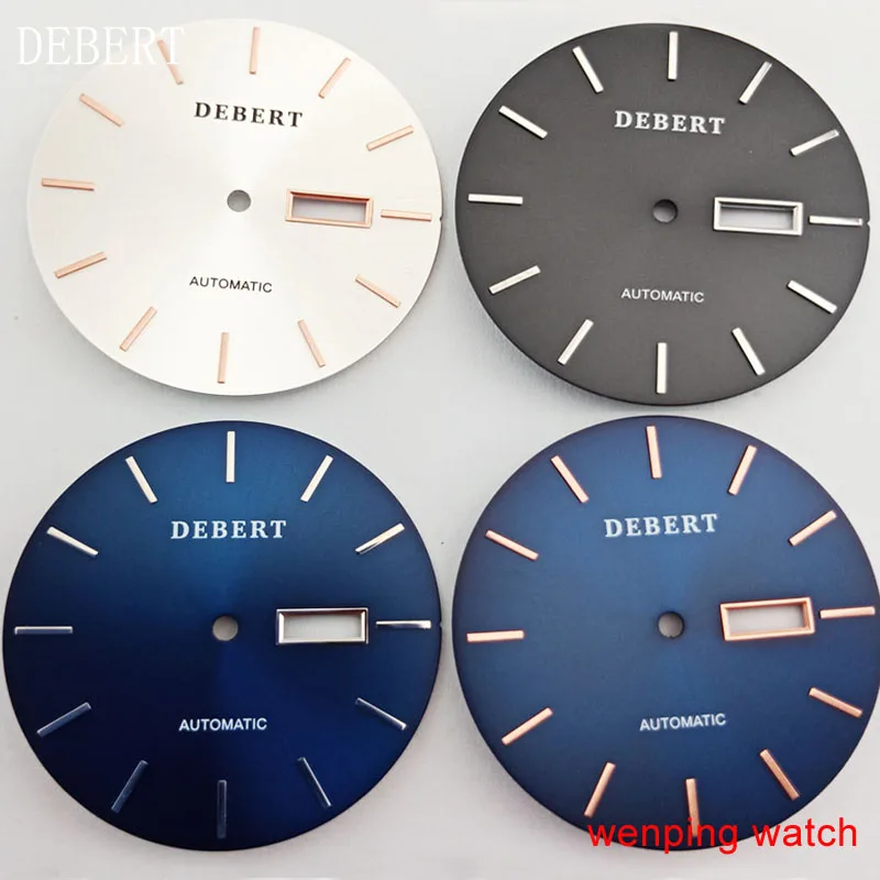 Debel 36 2 мм черный/синий/серебристый циферблат подходит для ETA 2836 Miyota 8205/8215/821A