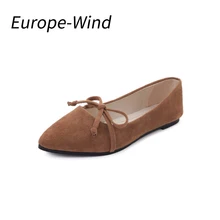 Europewind 2018 Women Suede Flats Fashion Basic Mixed Colors Pointy Toe Ballerina Ballet Flat Slip on Shoes High Quality