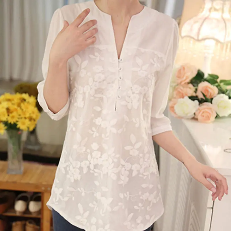 blusas tres cuartos femenina