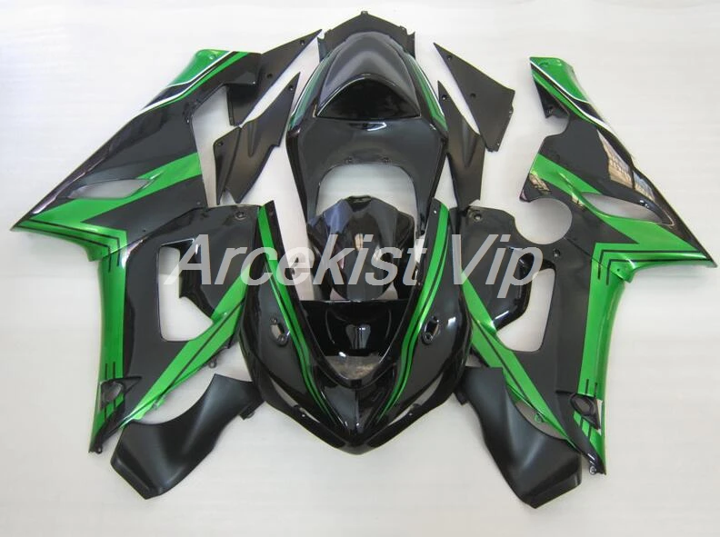 4 подарки мотоцикл ABS Обтекатели комплект подходит для kawasaki Ninja ZX6R 636 2005 2006 6R 05 06 Green зеленый черный на заказ