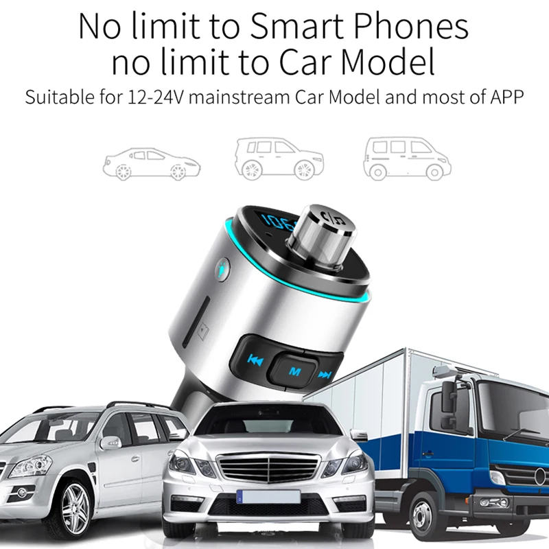 Fm-передатчик Быстрая зарядка Qc3.0 автомобильное зарядное устройство Автомобильный MP3-плеер U диск/Tf карта музыкальный плеер Bluetooth приемник Hands-Free Телефон