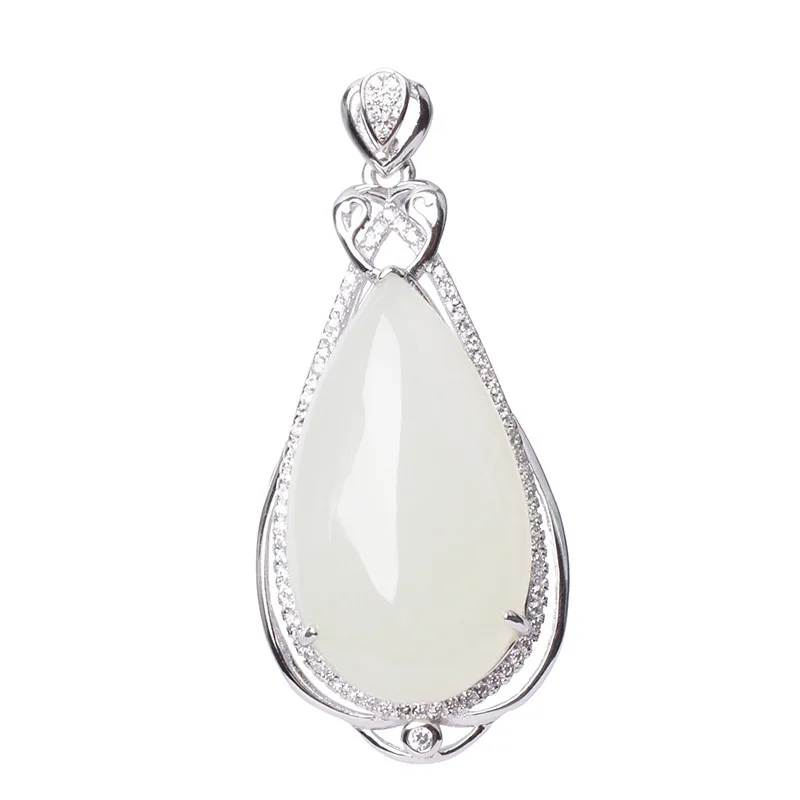 

Cluci Cage Pendants Choker Necklace Asg Hetian Pendant Female Wholesale Factory Direct Selling Certificate Simple Water Drop