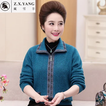 

20120 middle-aged women, mother's spring coat, 40-50 year old sweater, women's cardigan, long sleeved knitted sweater.