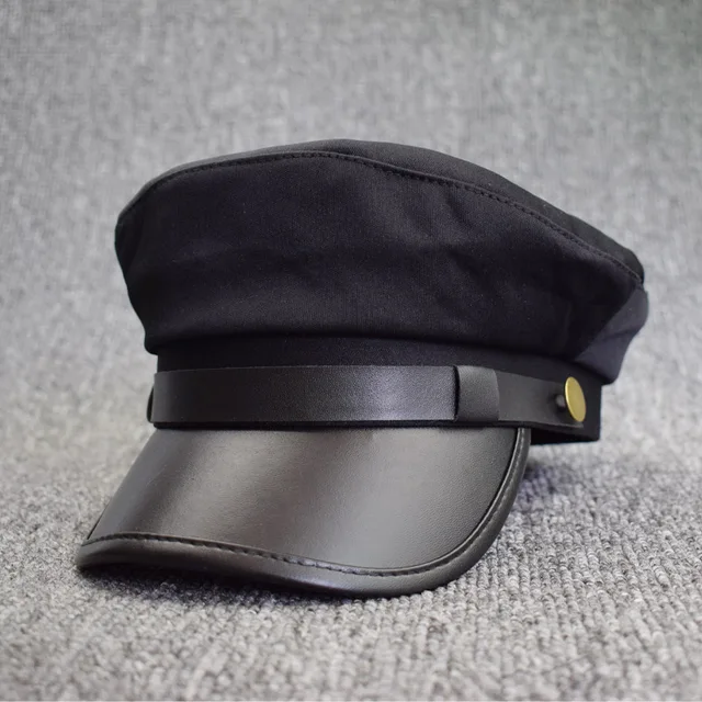 New Solid Color leather belt Berets Vintage Wool Patchwork Hats Cap