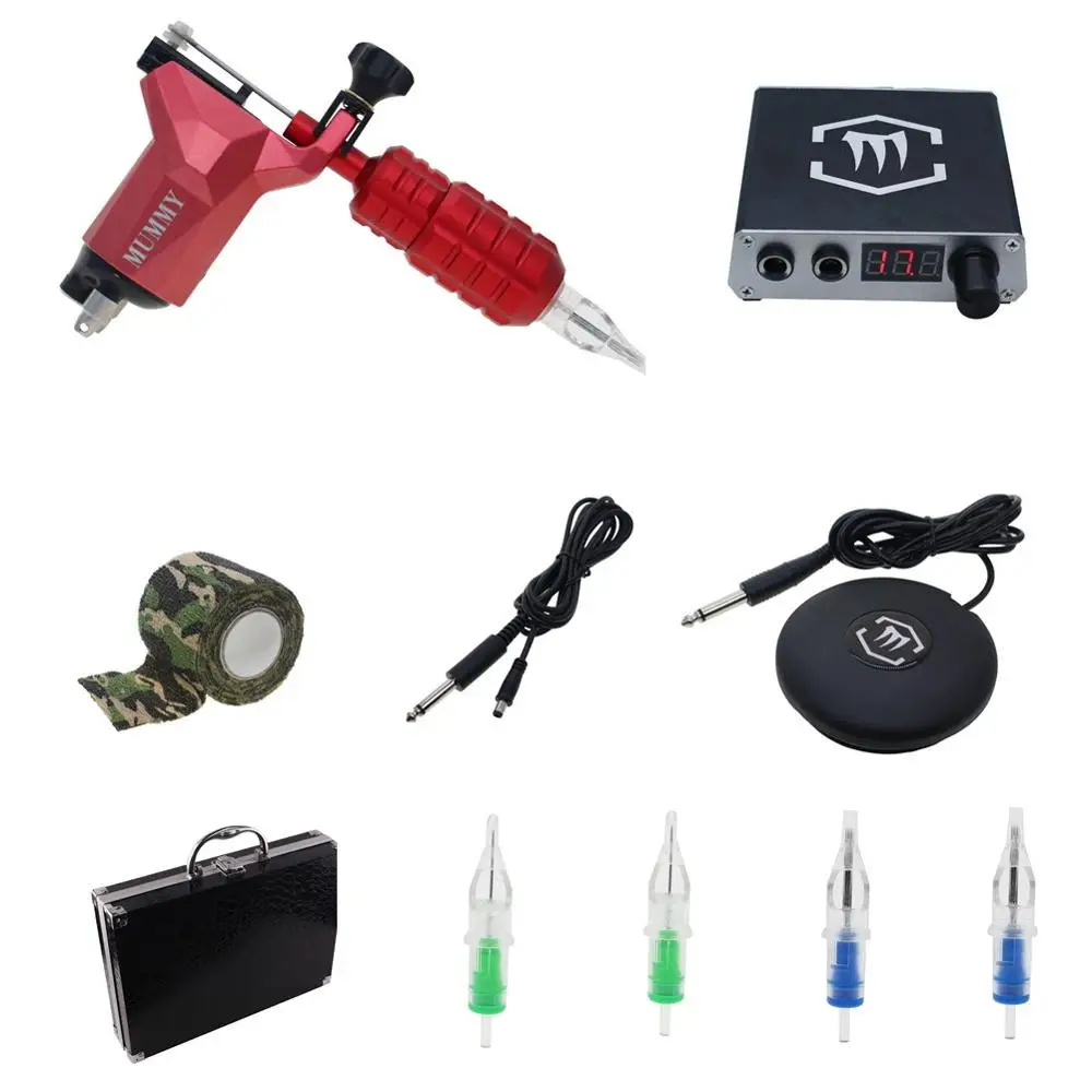 

Rotary Tattoo Machine Gun Kit with Digtal Tattoo Power Supply Needles Grip for Tattoo Supply KT003
