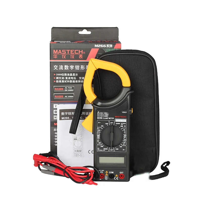 

Mastech M266 Clamp Meter AC/DC Digital Multimeter Voltage Current Resistance Insulation Frequency Temperature Electrical test