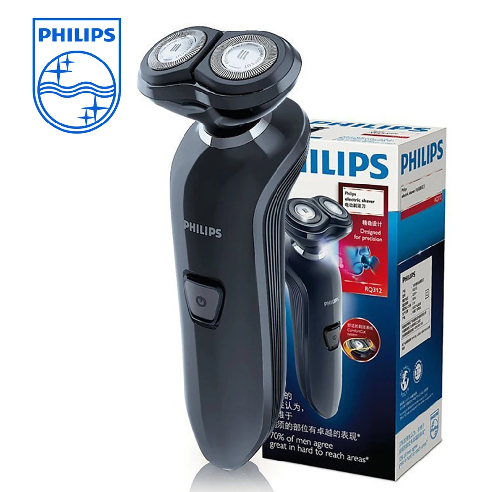 

Philips Electric Shaver RQ312 Cordless Men's Speed shaving whole Body Wash 2 Blades Shaver with Non-slip Handle Gray-black