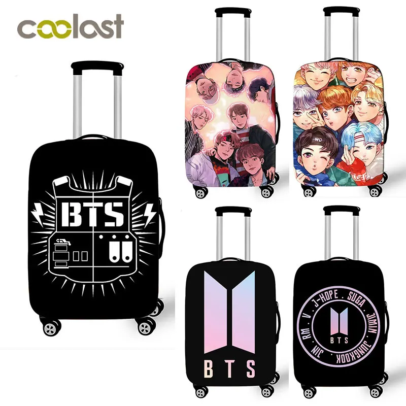 

Kpop BTS Fans Luggage Cover for Girls Boys 18-28 Inch Suitcase Protective Covers Hot Elastic valise bag cover Travel Accessories
