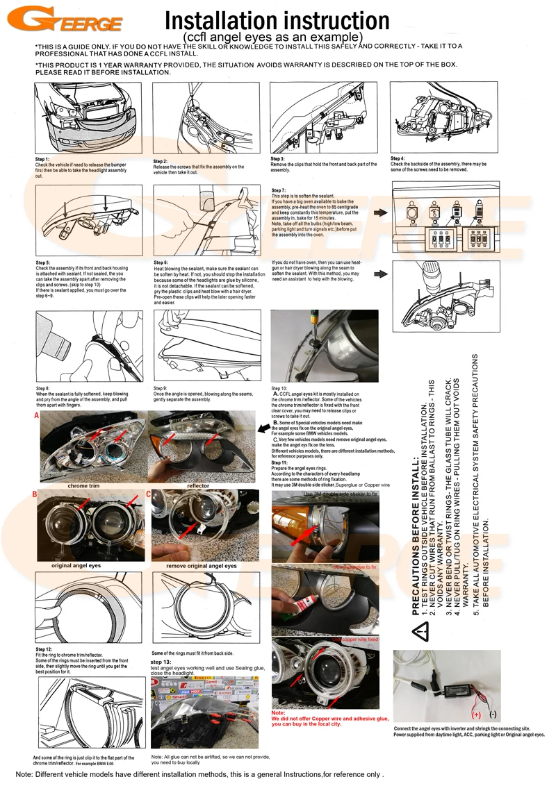 2015 farol excelente ultra brilhante ccfl anjo