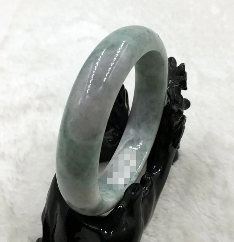 

0313 Certified Grade A Natural Lavender Green Jadeite Jade Bracelet Bangle