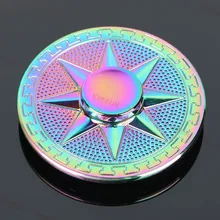 Красочная круглая звезда Tri-spinner детский подарок безопасность ручной Спиннер для аутизма СДВГ уменьшить стресс Спиннер Непоседа Металл долгое время