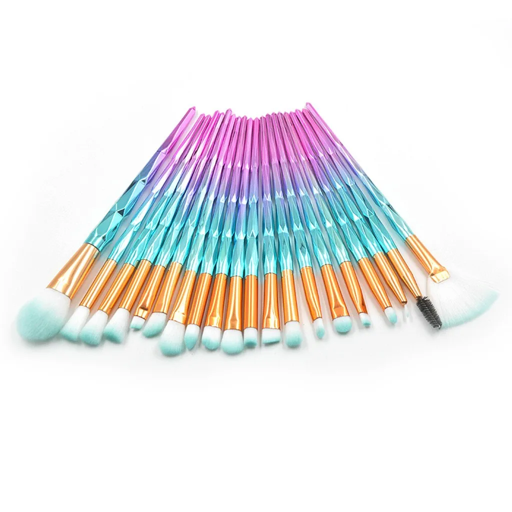 

20 Pcs High-Grade Eye Makeup Brush Set Aluminum Tube And Diamond Synthetic Hair Handle Brushes Multifunctional gift set
