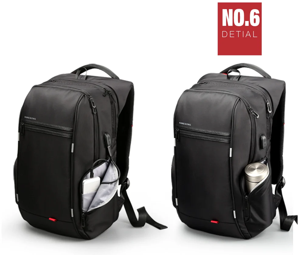 Neouo Reflektierender Nylon-Laptop-Rucksack mit Seitentasche