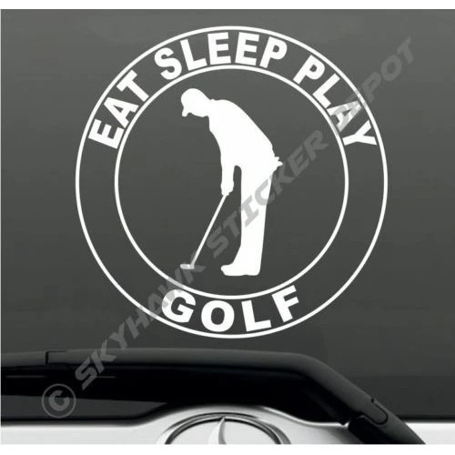 Виниловая наклейка на бампер EAT SLEEP PLAY модель оконное стекло 15 см | Игрушки и хобби