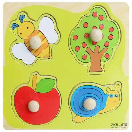 LUNZAITOYS Small Wooden Animals Cartoon Grab Peg Knob Puzzles Toy 14.514.80 (6)