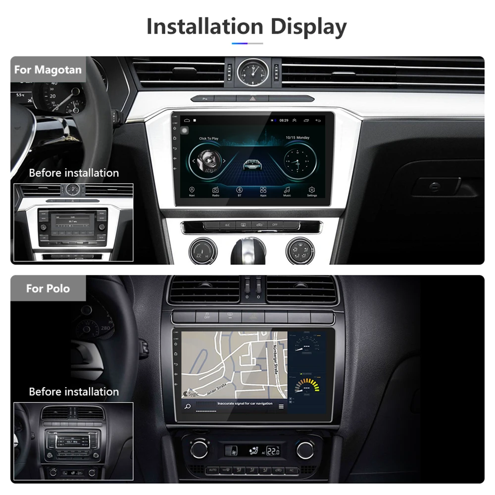  Podofo Radio de coche 2din android 8.1GPS WiFi reproductor Multimedia 101 