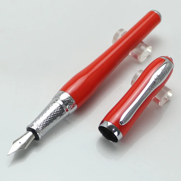 Duke Lady серия красочный перьевая ручка 0,5 мм перо из иридистого золота Роскошные школьные офисные канцелярские роскошные ручки для письма подарок - Цвет: Красный