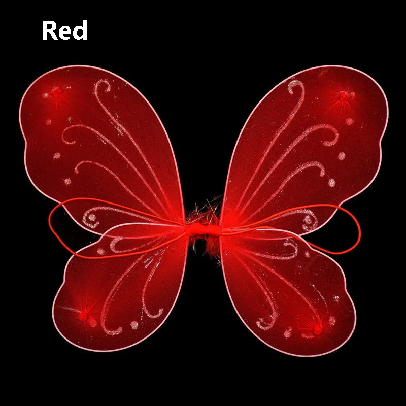 1 шт./партия, Размеры 35*42 см, разноцветные, 10 цветов, для детей, для девочек, принцесса, фея, милые маленькие крылья бабочки, праздничный костюм, аксессуары - Цвет: Red
