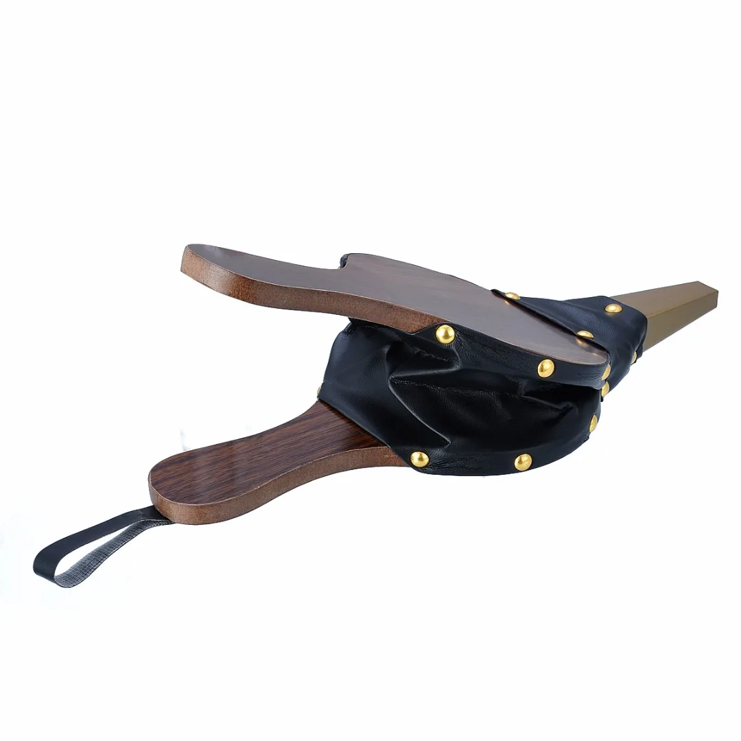 Wooden Mini Hand Bellows Vintage Brown Fireplace Blower Traditional Stove Fire Lighter Fan for Home DIY Fireside Accessory