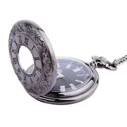 Модные карманные часы Античные римские цифры Кварцевые часы унисекс украшения ожерелье цепочка Кулон карманные часы Reloj de bolsillo