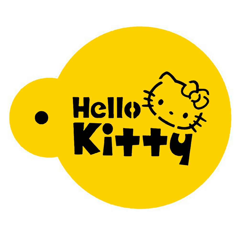 Пластиковая форма для украшения торта hello kitty, форма для кекса, форма для кофе, трафарет, форма для выпечки, инструменты для выпечки, 12 видов стилей