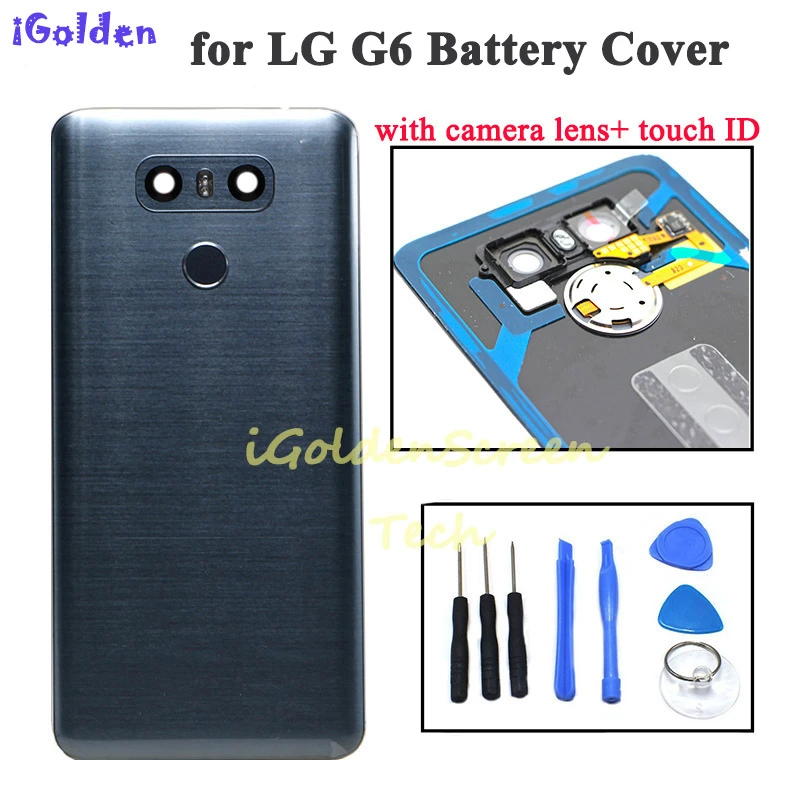 Задняя крышка для Lg g6 Крышка батарейного отсека чехол Корпус с объективом камеры
