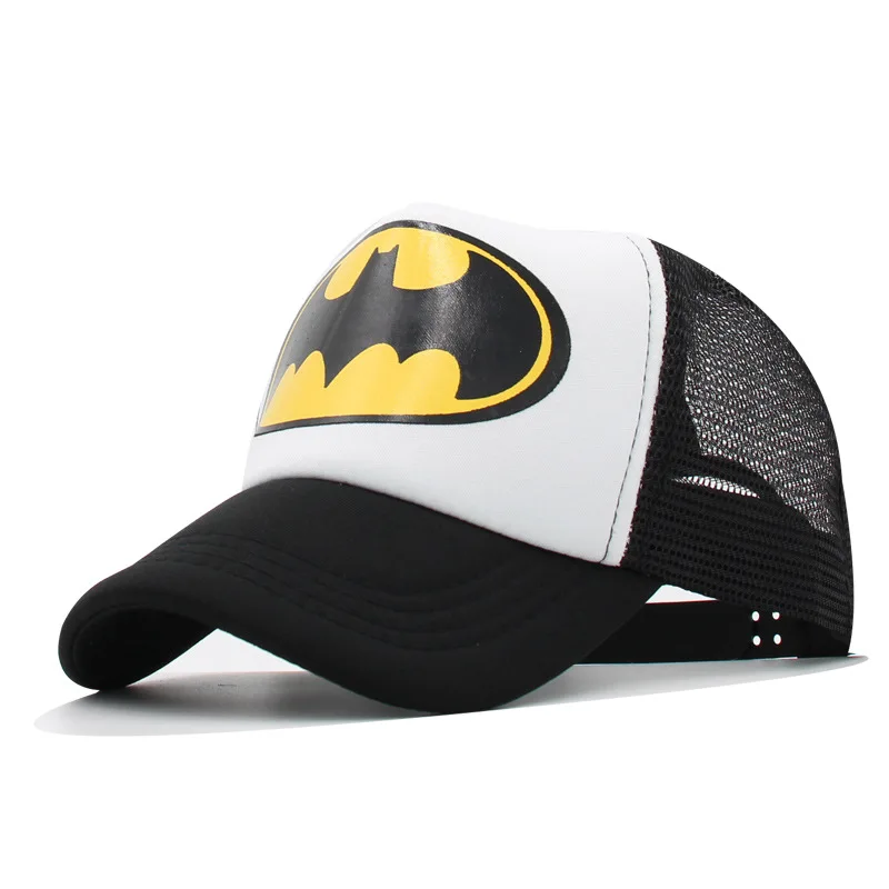 Кепка для мальчиков Бэтмен супергерой Snapback летняя Солнцезащитная хип-хоп кепка Мультфильм Регулируемый дышащий Открытый аксессуар