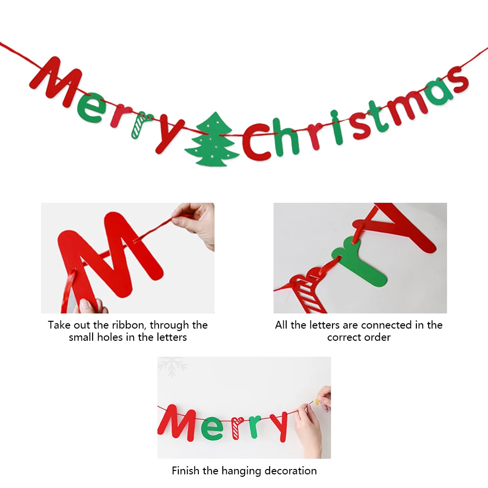 5 шт. Рождественская гирлянда из букв баннер подвесные буквы флаг