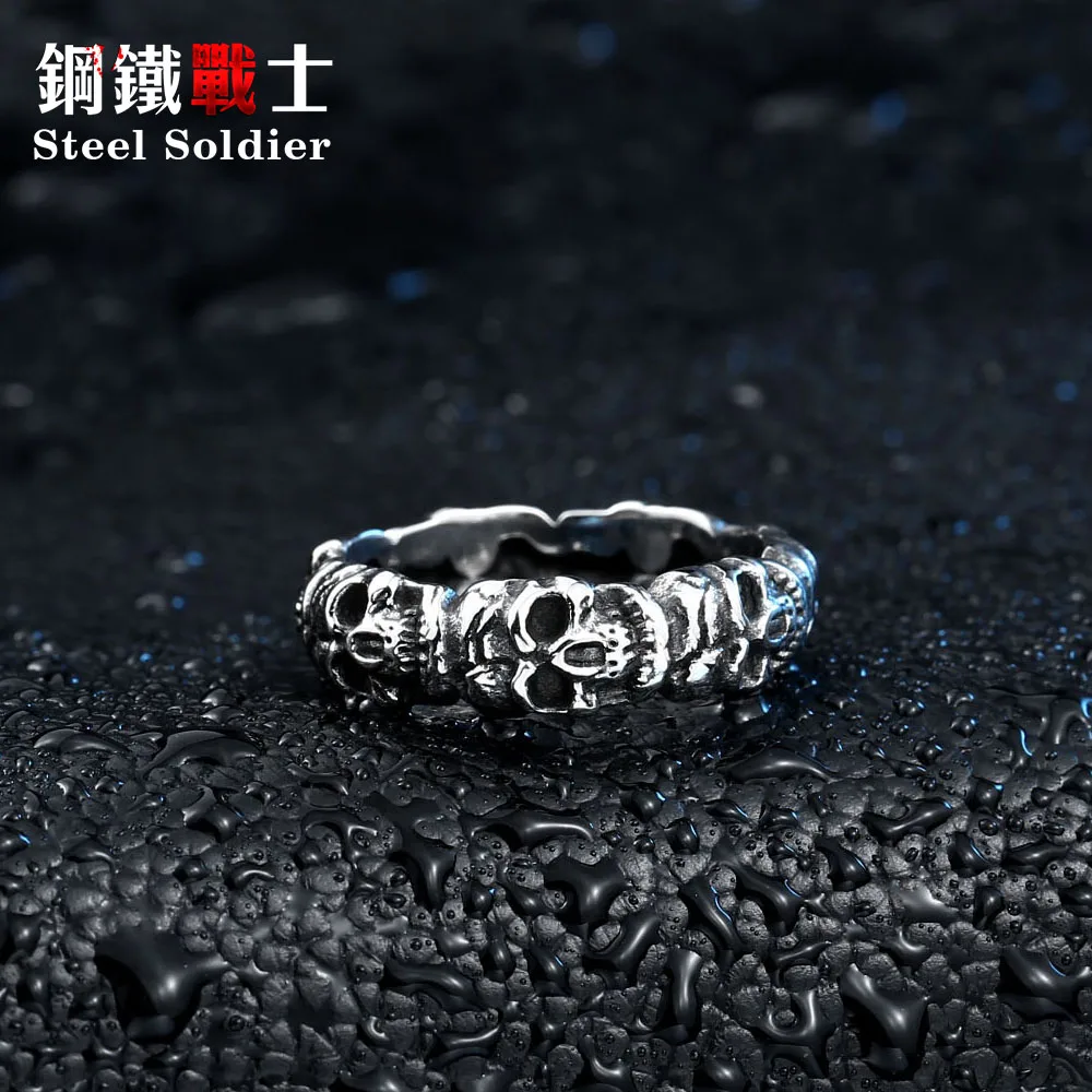 Мужское кольцо с черепом из нержавеющей стали в стиле панк|skull rings for men|skull ringring |