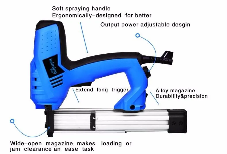 2000 Вт деревообрабатывающий Электрический гвоздь 220 V-240 V силовой гвоздильщик степлер прямой гвоздь и дверной гвоздь степлеры электроинструмент
