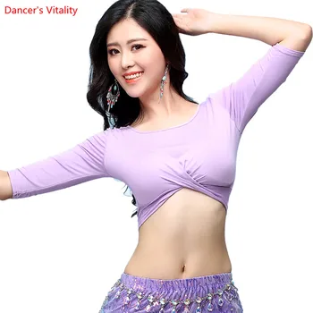 

2018 New Arrival Modal Belly Dance Top Women Half Sleeves Belly Dance Top 4 Color Sexy Top