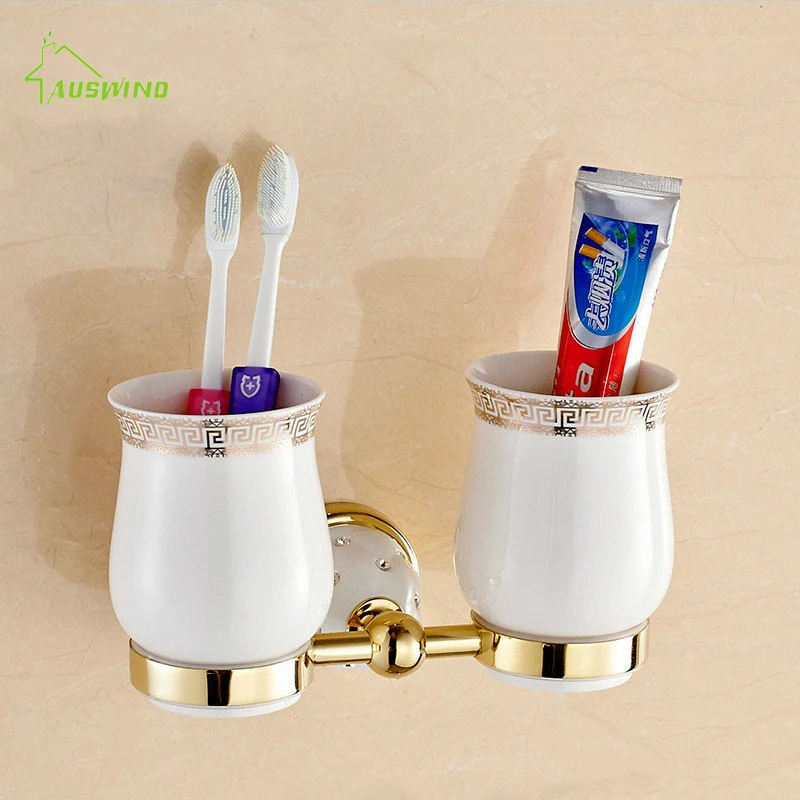 Diamond&Stars Bathroom Accessories Sets Crystal Brass Gold Bathroom Hardware Sets Wall Mounted Bathroom Products