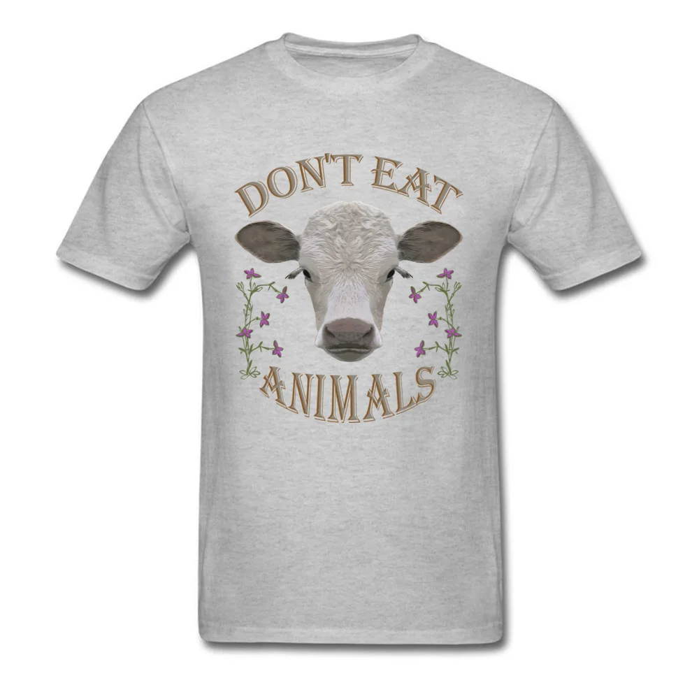 DONT EAT ANIMALS T Shirt Short Sleeve Hip hop Prevailing Mens Autumn Tops & Tees Hip hop Tee Shirts Crew Neck All Cotton DONT EAT ANIMALS grey