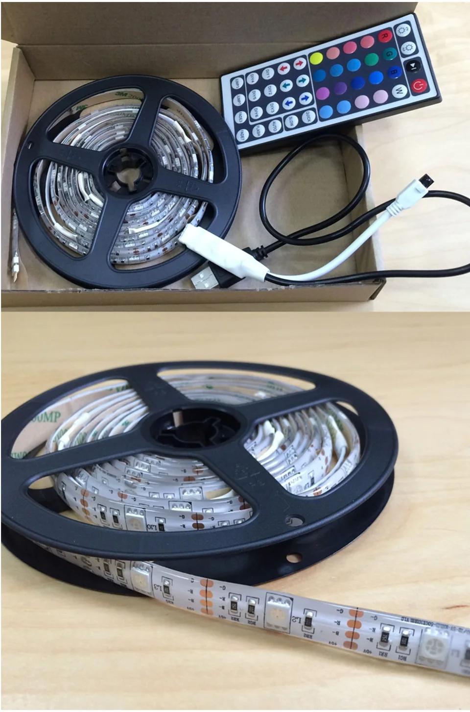2 м 5 В в USB мощность светодиодные ленты RGB 5050 SMD HD ТВ Настольный ПК экран бэк свет Открытый велосипед Домашний декор Освещение