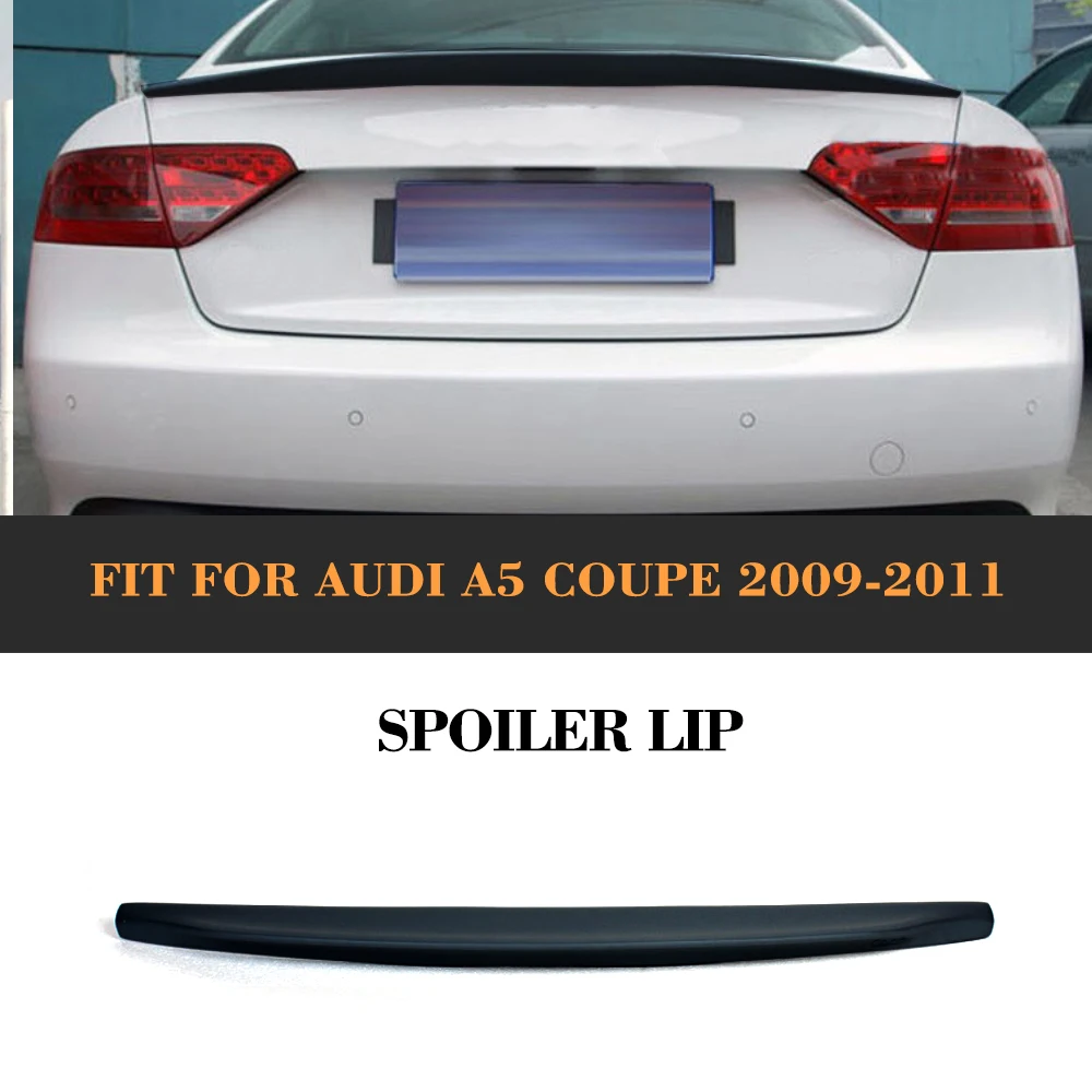 

Car Rear Trunk Boot Custom Spoiler Lip Rear Wing For Audi A5 Coupe 2 Door standard Only 09-15 Blcak PU C Type