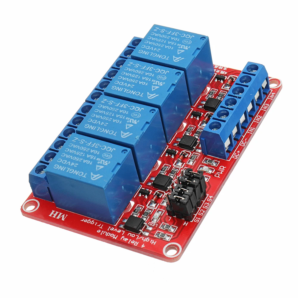 

24V 4 Channel Level Trigger Optocoupler Relay Module For Arduino