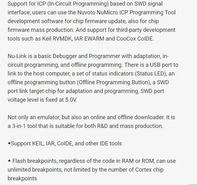 ICP programmer for Nu-Link Nu Link Nuvoton ICP emulator downloader support online/offline programming M0/M4 series chips