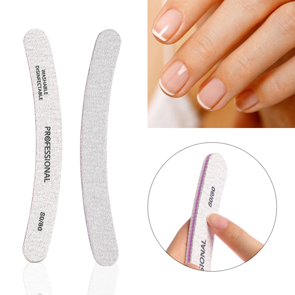

1 Pcs Nail Files Sanding Buffer Pedicure Manicure Professional Nail Care Beauty Tools 80/100/180 Double Sided Portable Nail File