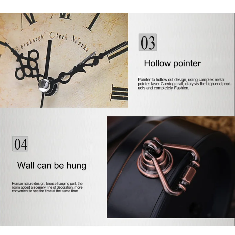 Vintage Alarm Clock Home Decoration Bedside Wake Up Table Clocks for Living Room Bedroom E2S Vintage Alarm Clock Home Decoration Bedside Wake Up Table Clocks for Living Room Bedroom E2S